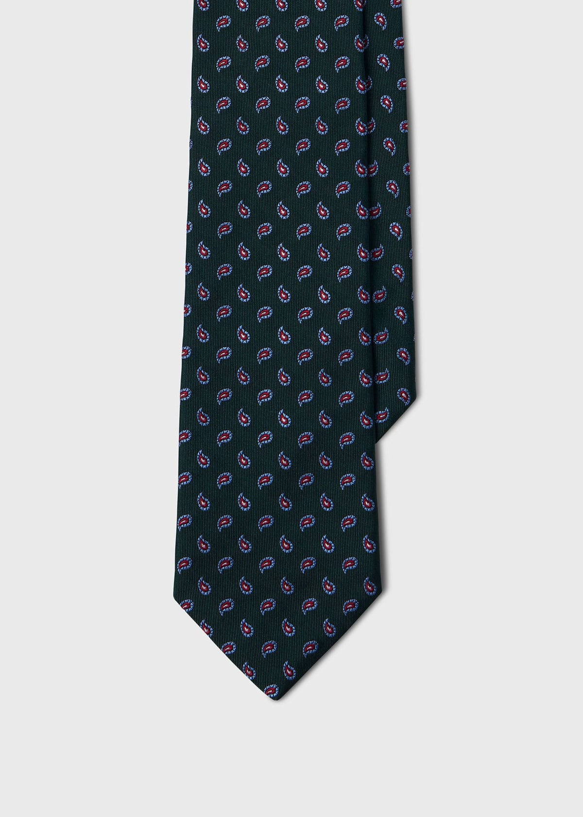 Geometric Paisley Silk Tie Brown - Paul Stuart