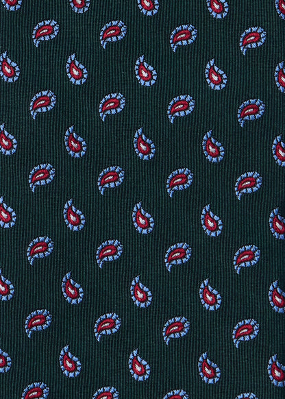 Geometric Paisley Silk Tie Brown - Paul Stuart