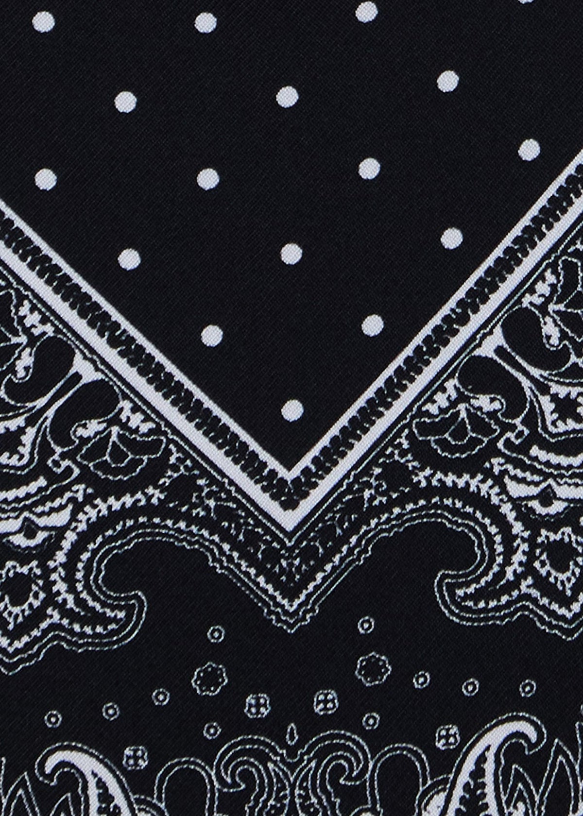 Dot Motif Silk Ascot Black - Paul Stuart