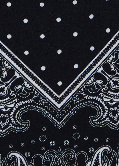 Dot Motif Silk Ascot Black - Paul Stuart