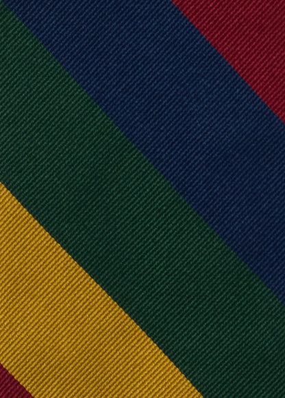 Multi Block Stripe Silk Tie Multi - Paul Stuart