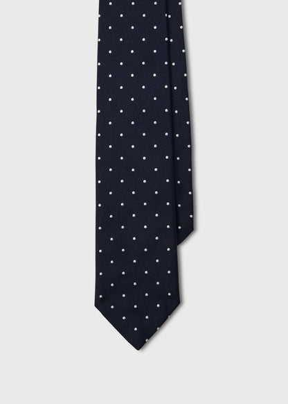 Polka Dot Silk Tie Blue - Paul Stuart