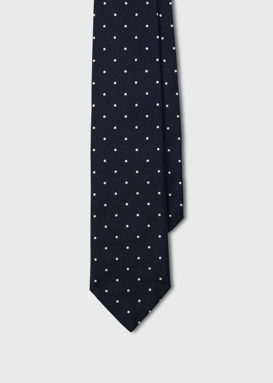 Polka Dot Silk Tie Blue - Paul Stuart