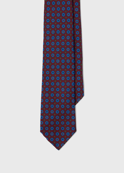 Medallion Madder Silk Tie Brown - Paul Stuart