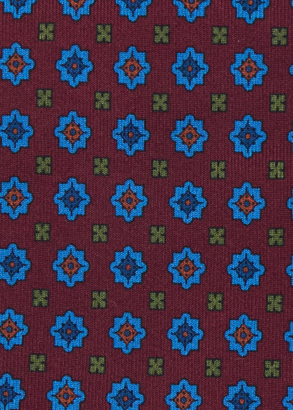 Medallion Madder Silk Tie Brown - Paul Stuart