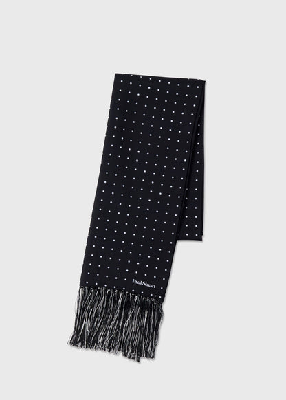 Silk Dot Tuxedo Scarf Black - Paul Stuart