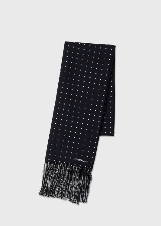 Silk Dot Tuxedo Scarf Black - Paul Stuart