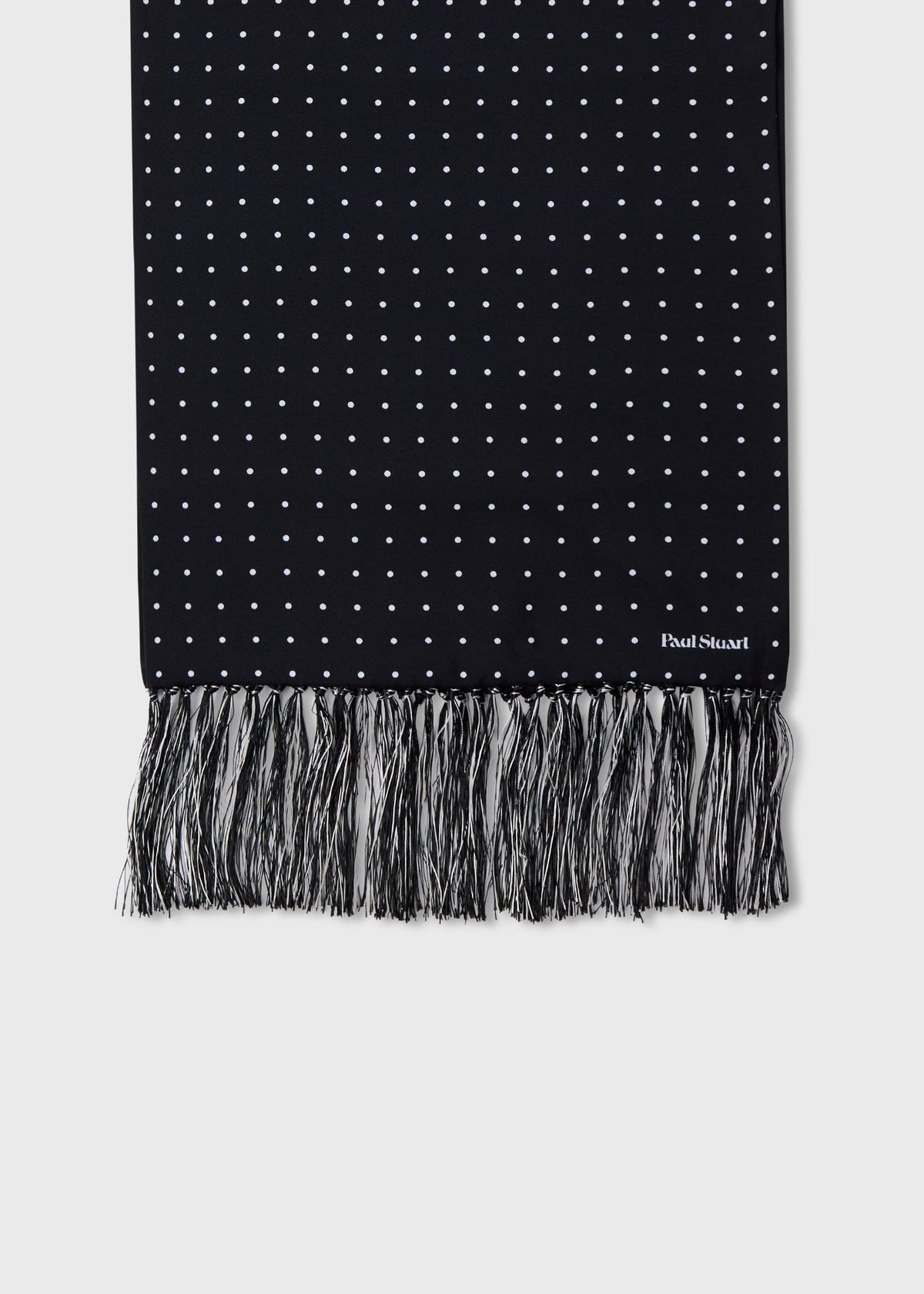 Silk Dot Tuxedo Scarf Black - Paul Stuart