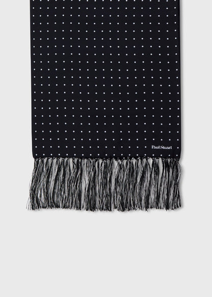 Silk Dot Tuxedo Scarf Black - Paul Stuart