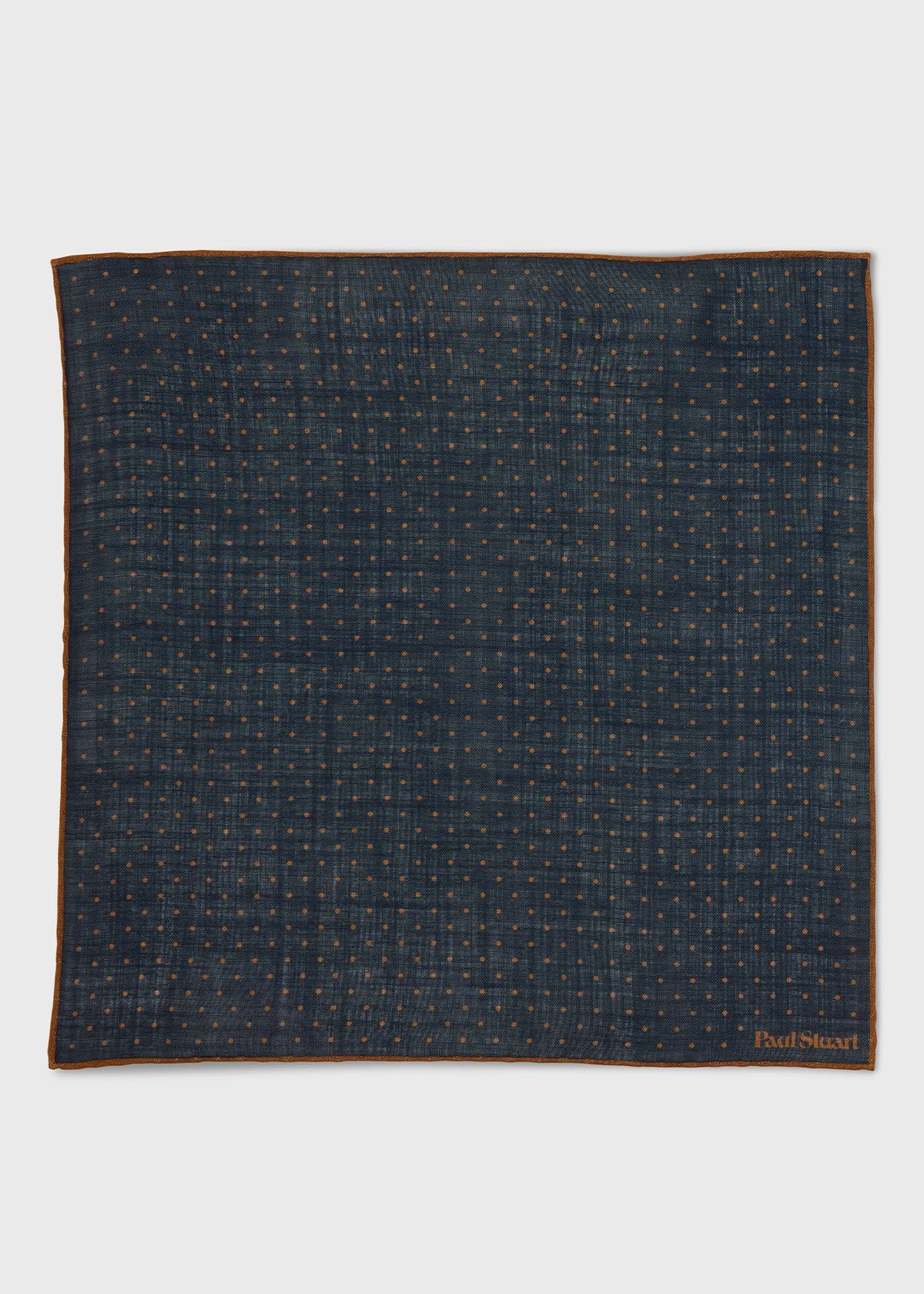 Pindot Wool Pocket Square Brown/Blue - Paul Stuart