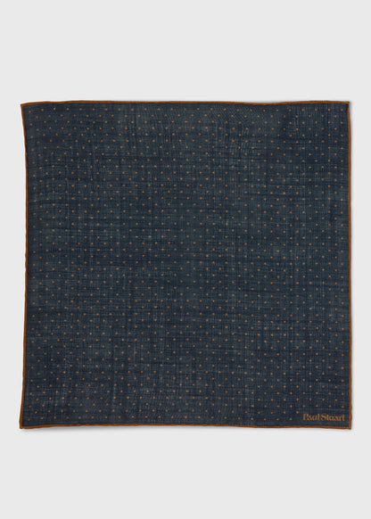 Pindot Wool Pocket Square Brown/Blue - Paul Stuart