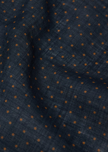 Pindot Wool Pocket Square Brown/Blue - Paul Stuart