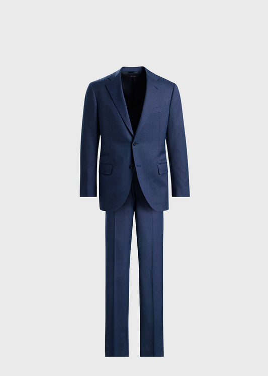 Super 120s Pindot Wool Andrew Suit Blue - Paul Stuart