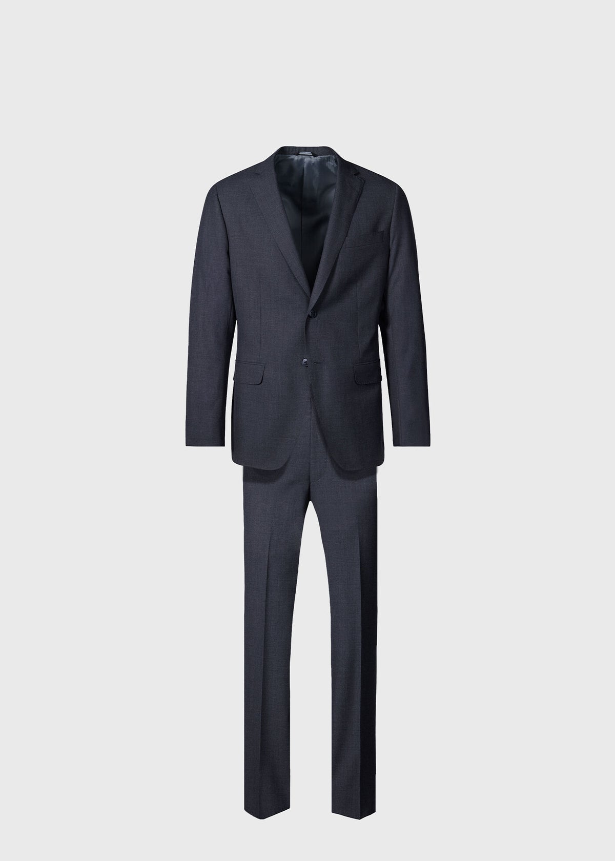 Super 150s Wool Drake Suit Mid Grey - Paul Stuart