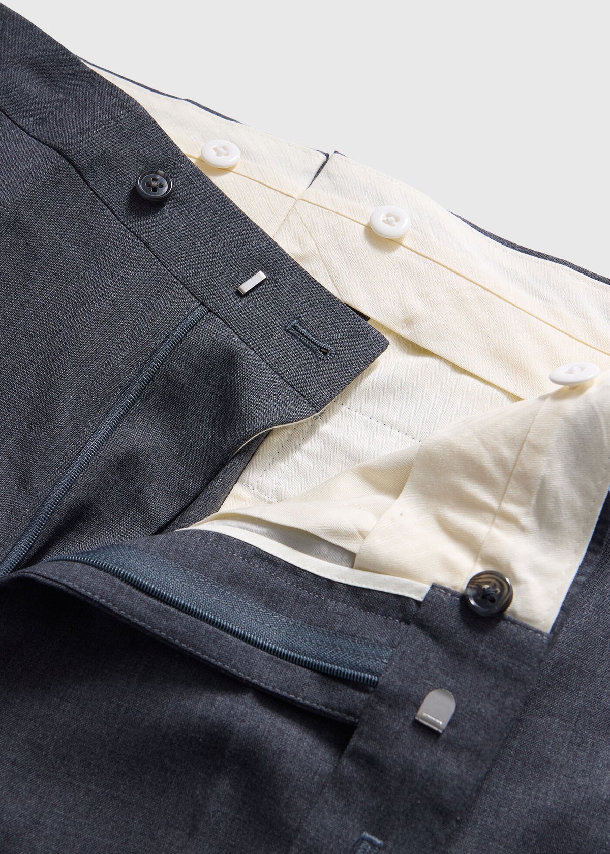 Super 120s Lightweight Summer Suit Light Grey - Paul Stuart