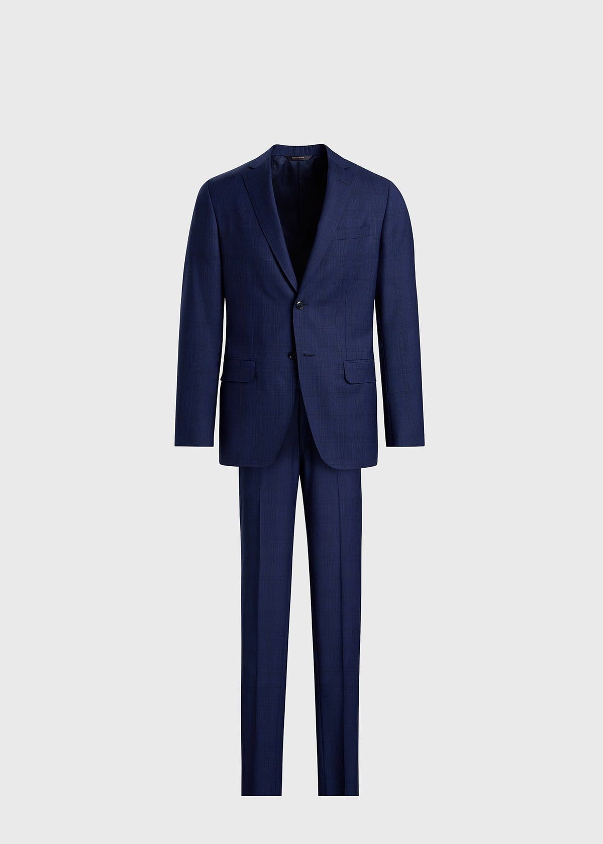 All Year Wool Plaid Suit Mid Blue - Paul Stuart