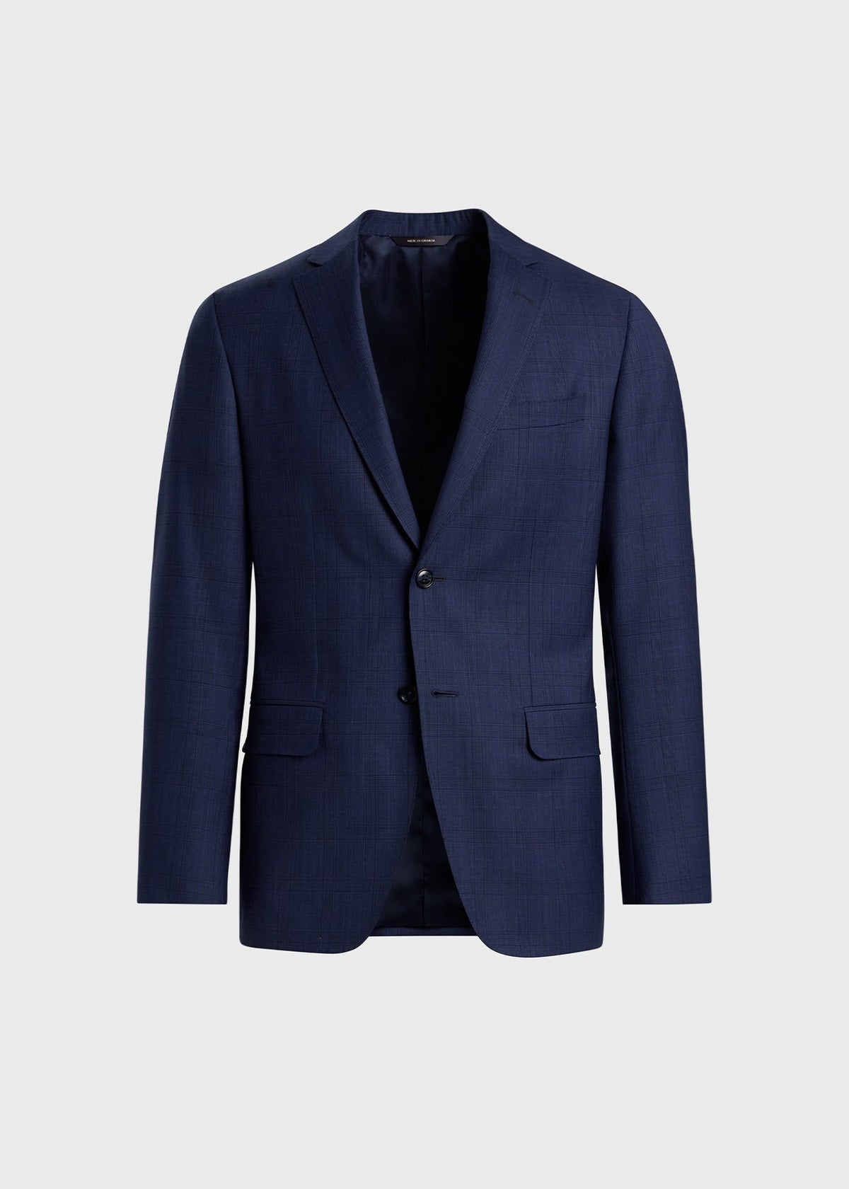 All Year Wool Plaid Suit Mid Blue - Paul Stuart