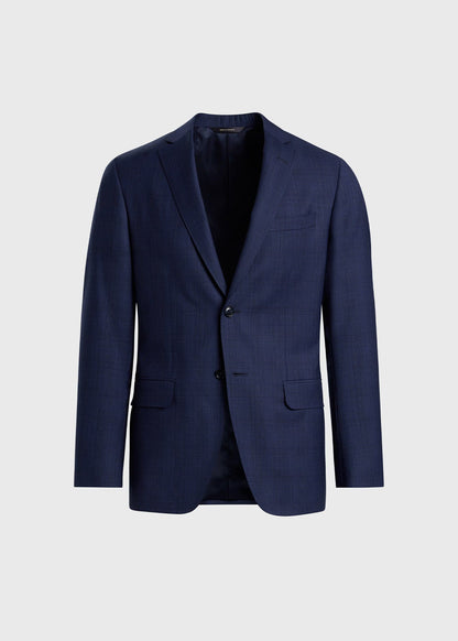 All Year Wool Plaid Suit Mid Blue - Paul Stuart