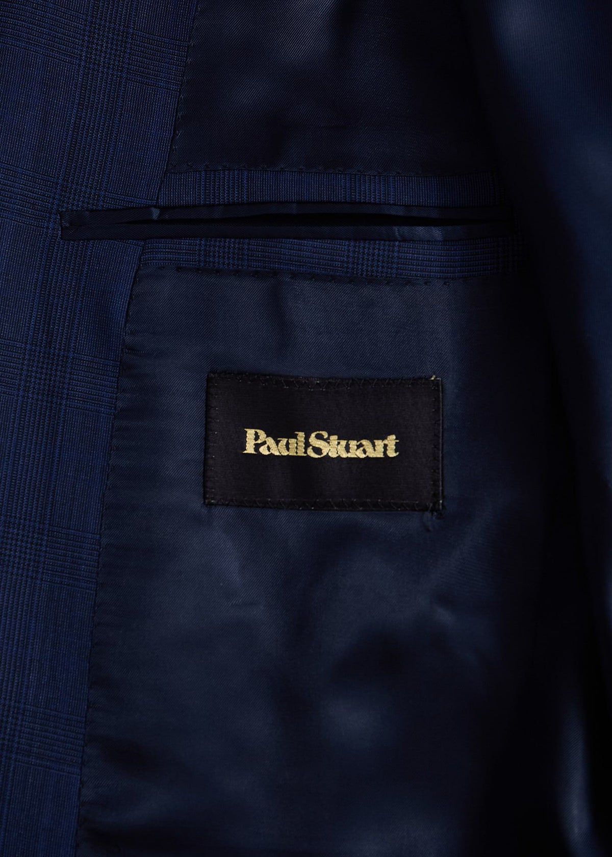 All Year Wool Plaid Suit Mid Blue - Paul Stuart