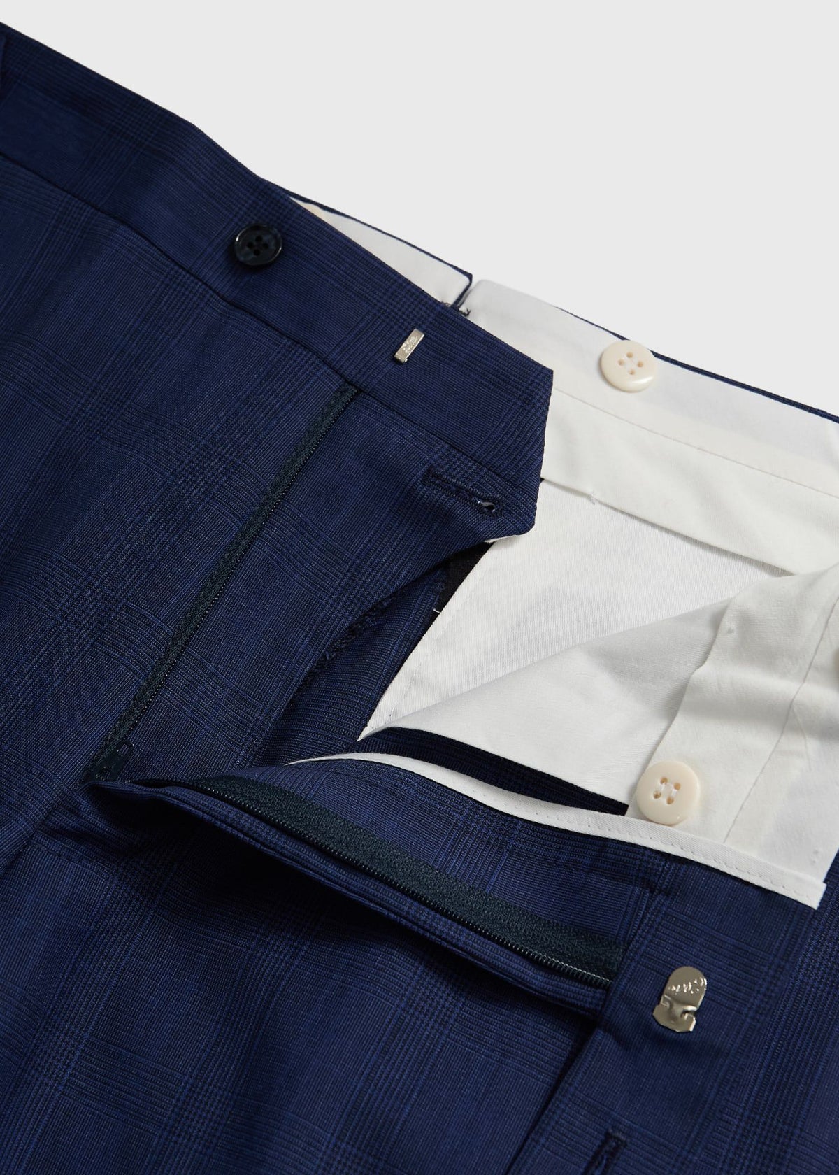 All Year Wool Plaid Suit Mid Blue - Paul Stuart