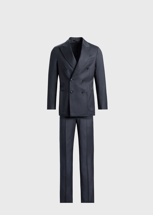 All Year Wool Double Breasted Suit Grey - Paul Stuart