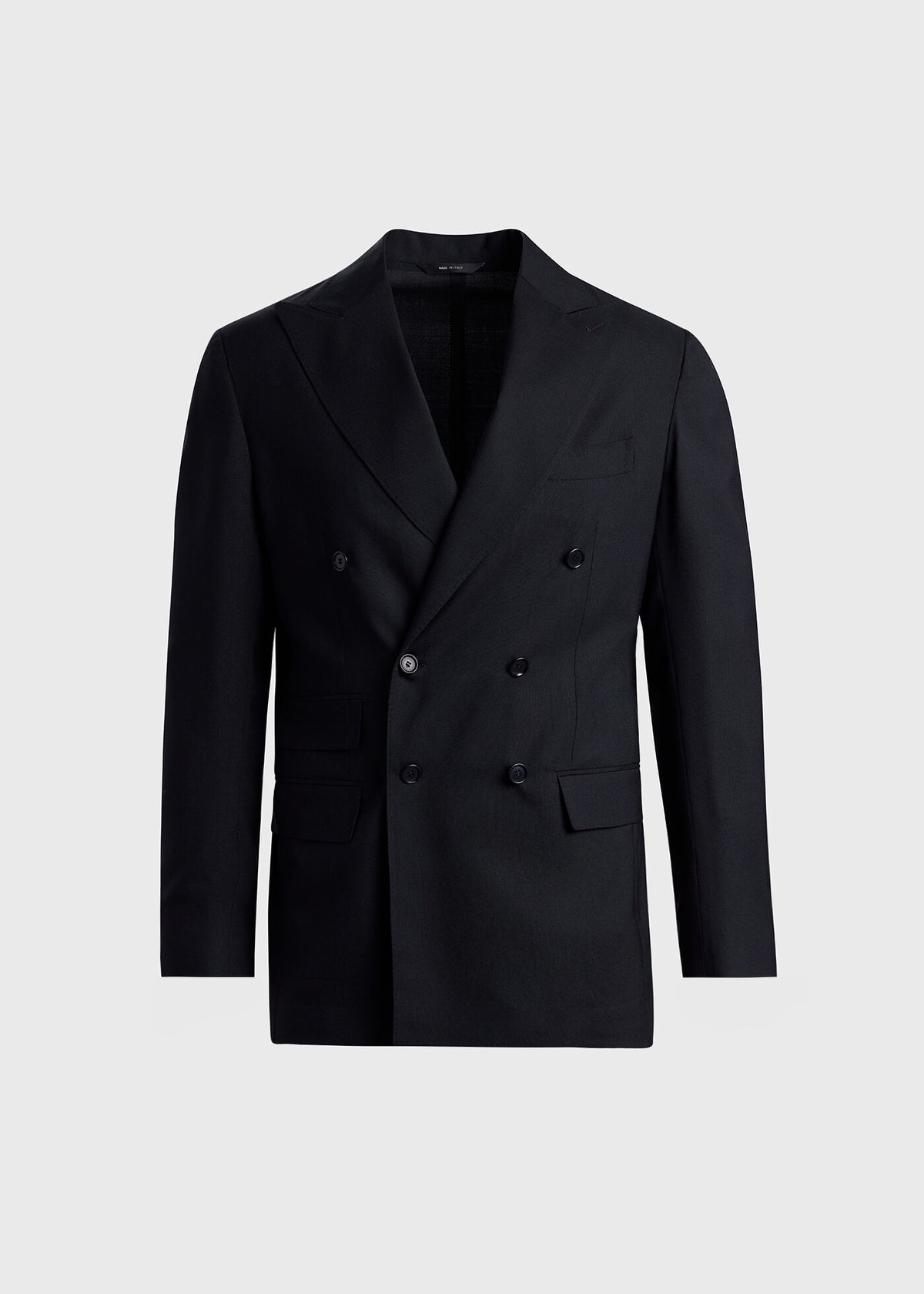 All Year Wool Double Breasted Suit Black - Paul Stuart