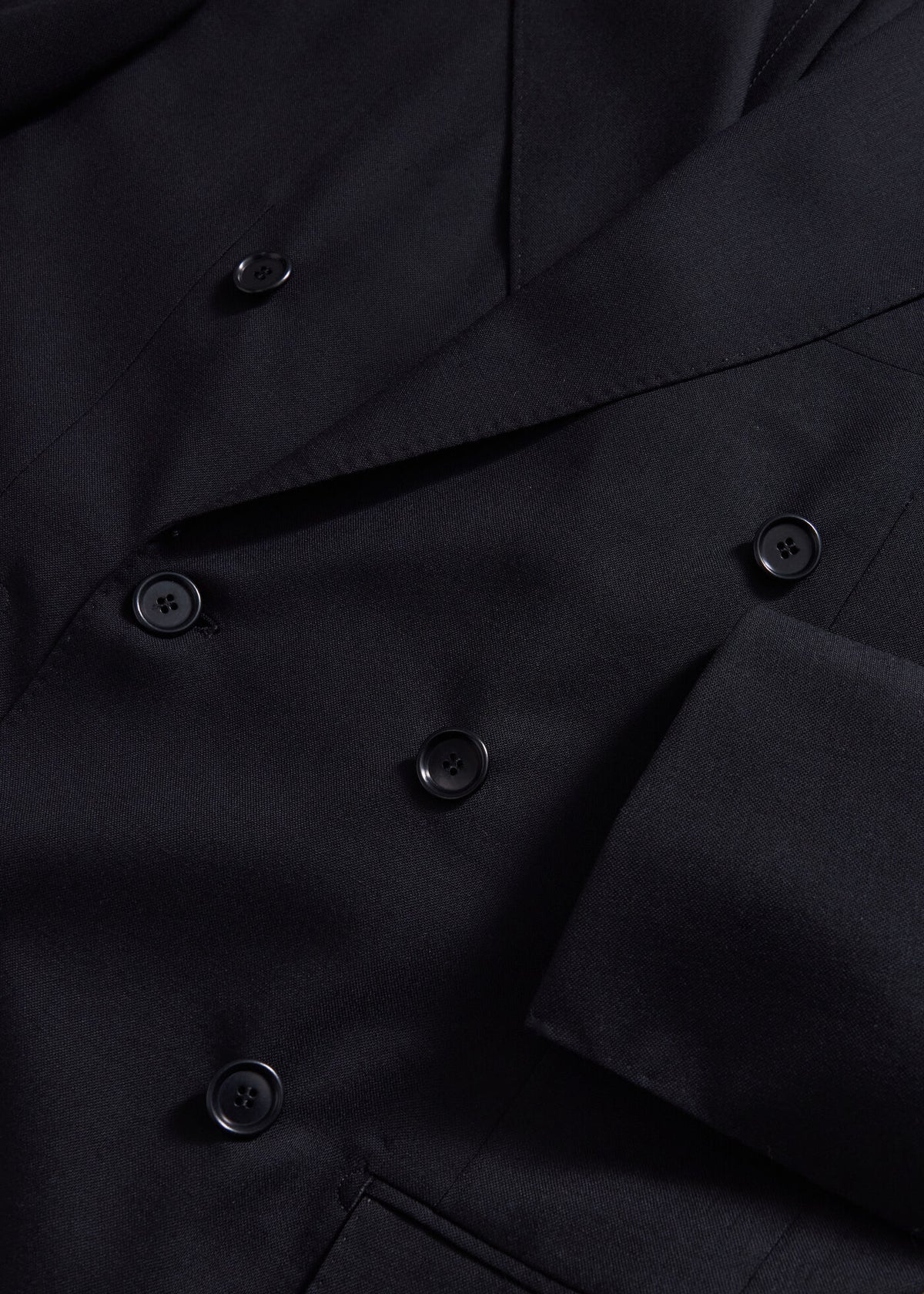 All Year Wool Double Breasted Suit Black - Paul Stuart