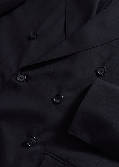 All Year Wool Double Breasted Suit Black - Paul Stuart