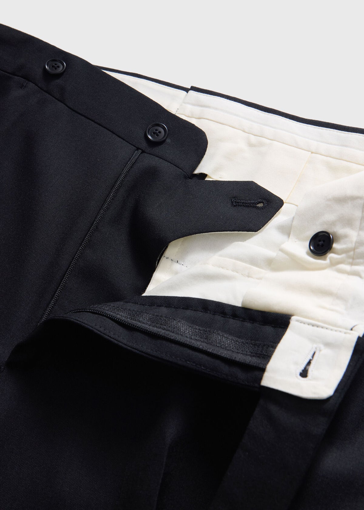 All Year Wool Double Breasted Suit Black - Paul Stuart