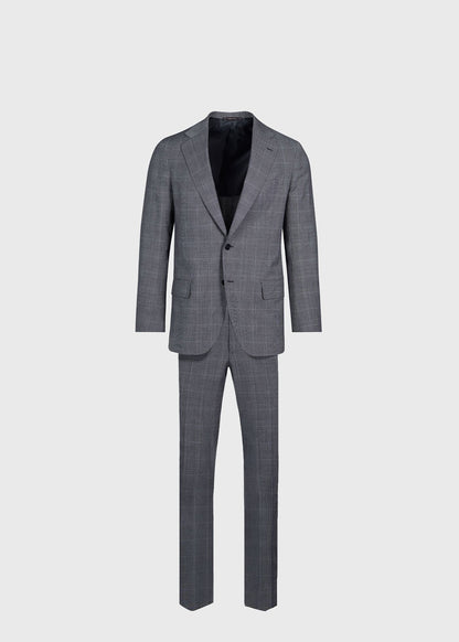 Plaid Super 130s Wool Suit Grey - Paul Stuart