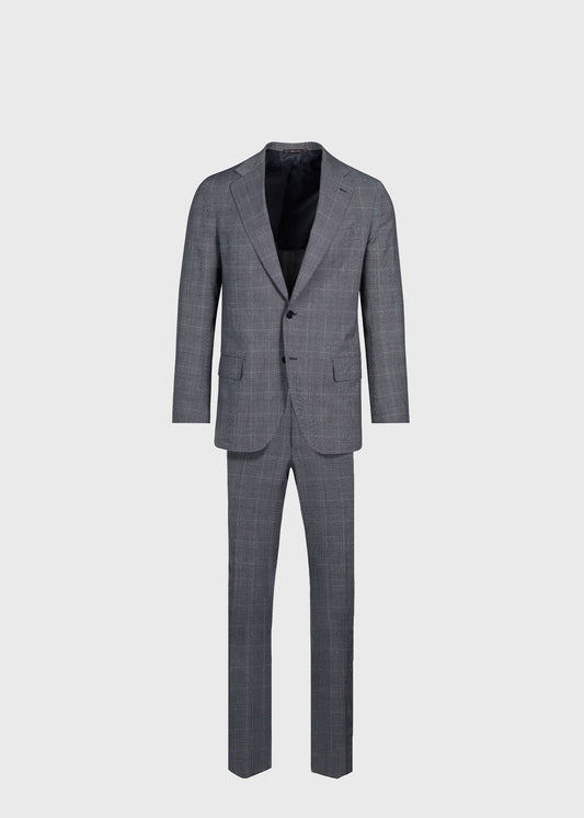 Plaid Super 130s Wool Suit Grey - Paul Stuart