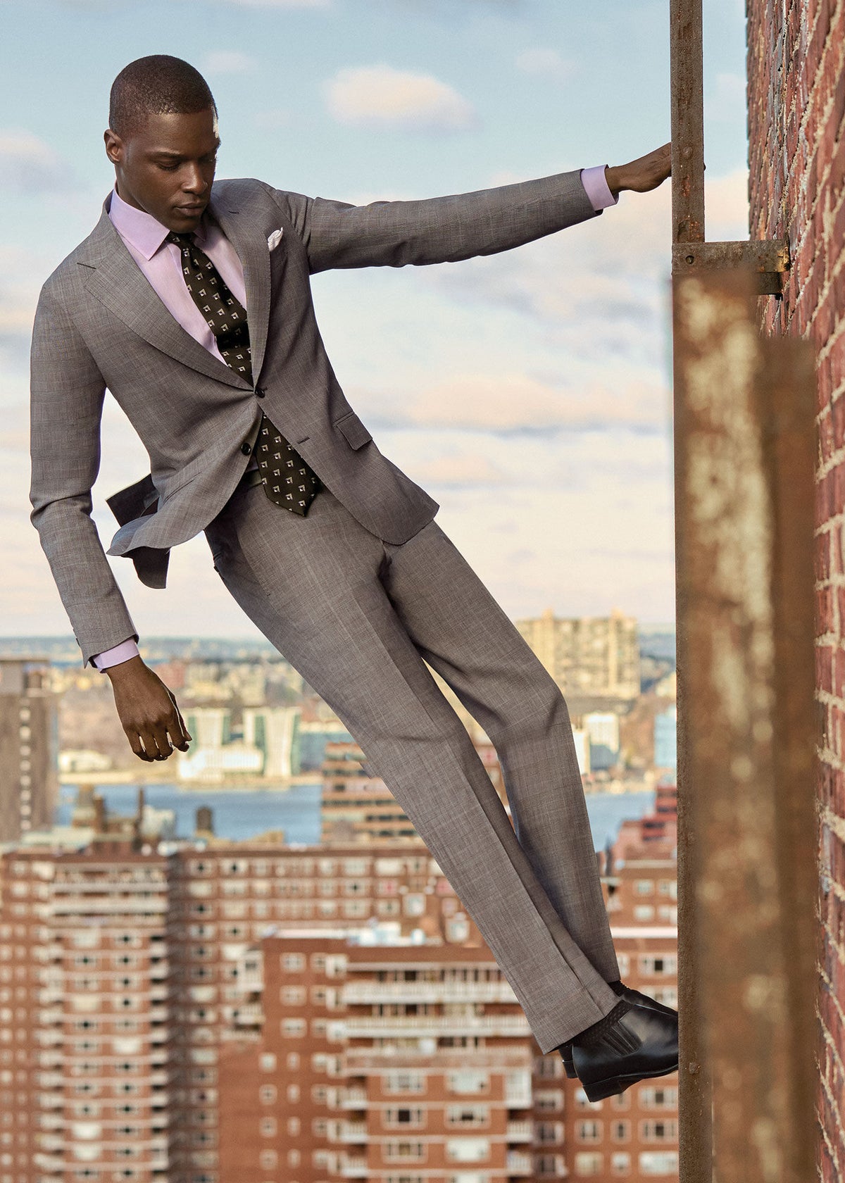 Plaid Super 130s Wool Suit Grey - Paul Stuart