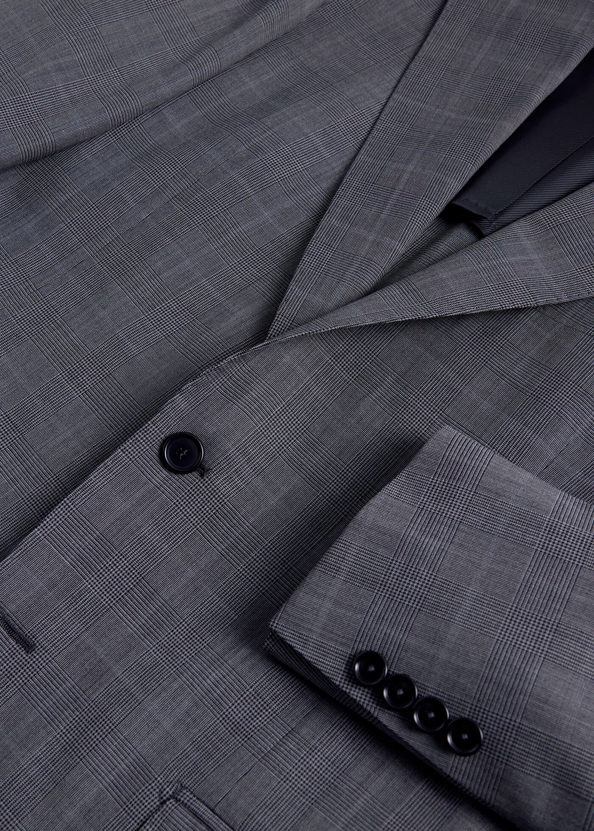 Plaid Super 130s Wool Suit Grey - Paul Stuart