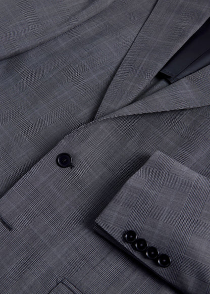 Plaid Super 130s Wool Suit Grey - Paul Stuart