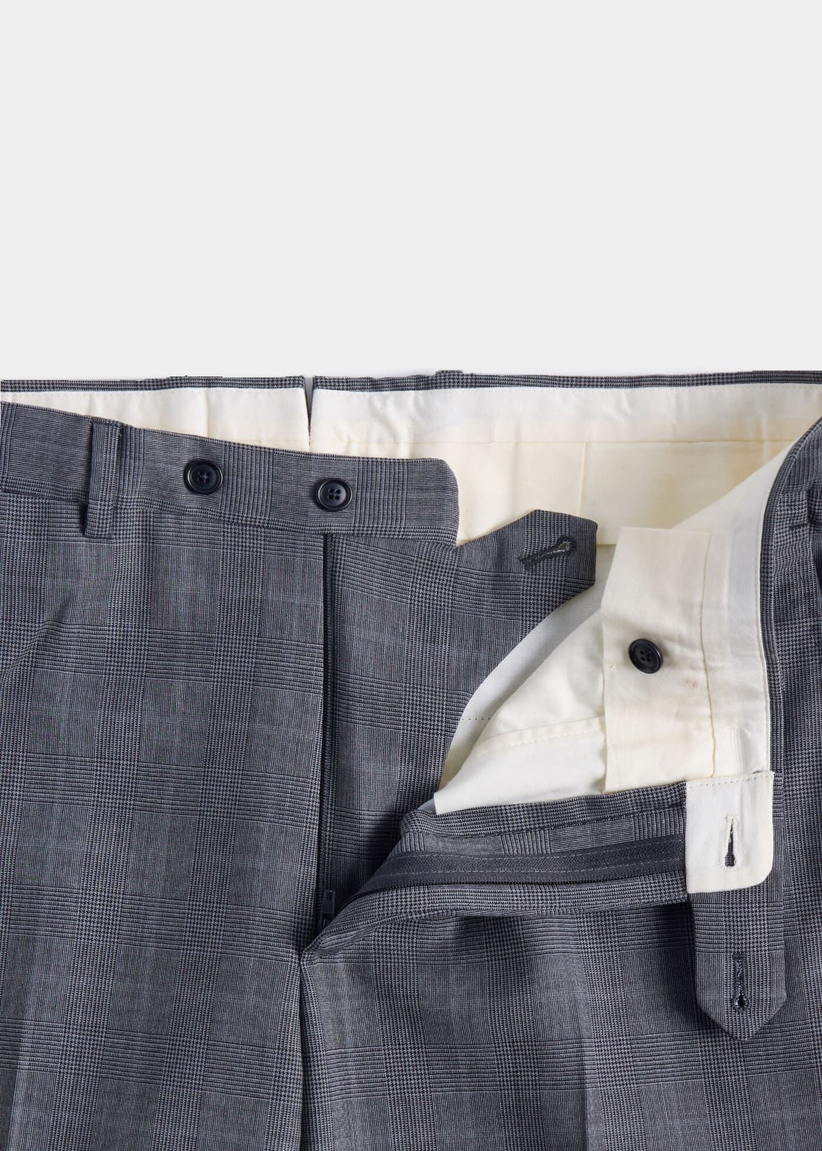 Plaid Super 130s Wool Suit Grey - Paul Stuart