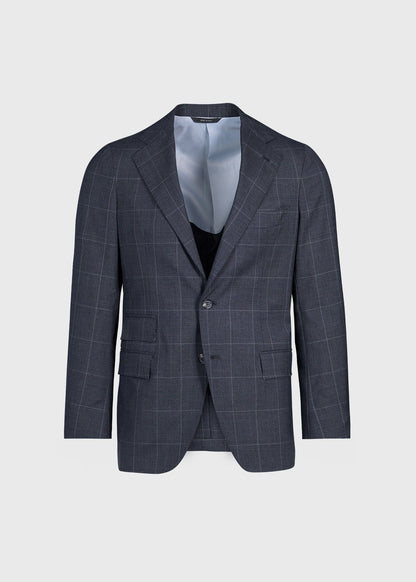 All Year Wool Windowpane Suit Grey - Paul Stuart