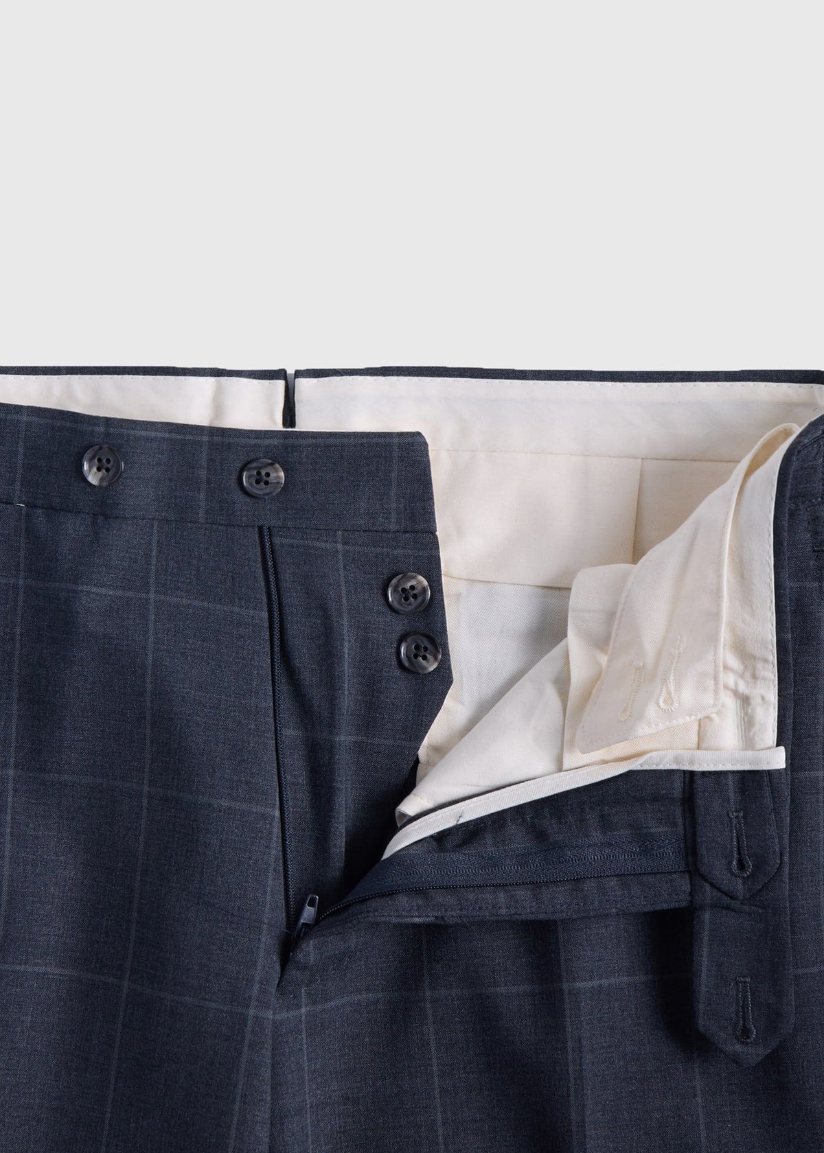All Year Wool Windowpane Suit Grey - Paul Stuart
