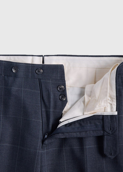 All Year Wool Windowpane Suit Grey - Paul Stuart
