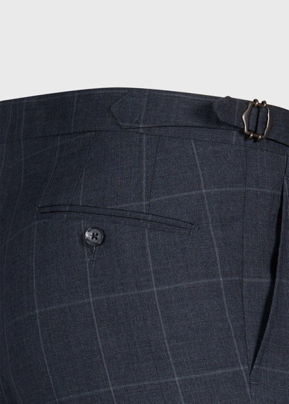 All Year Wool Windowpane Suit Grey - Paul Stuart
