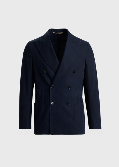 All Year Cotton Double Breasted Suit Navy - Paul Stuart