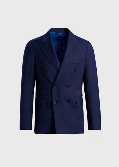 Super 130s Wool Double Breasted Suit Navy - Paul Stuart