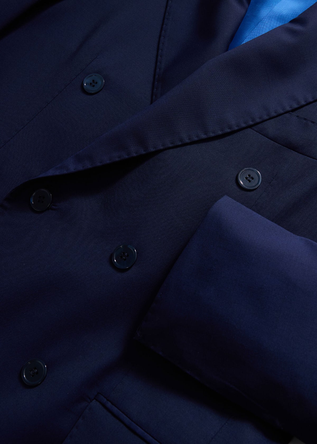 Super 130s Wool Double Breasted Suit Navy - Paul Stuart