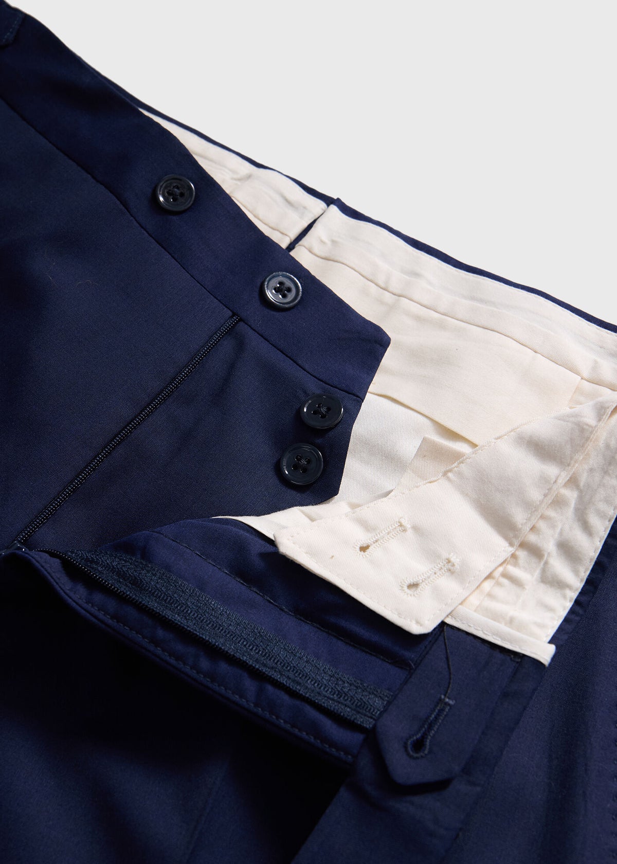Super 130s Wool Double Breasted Suit Navy - Paul Stuart