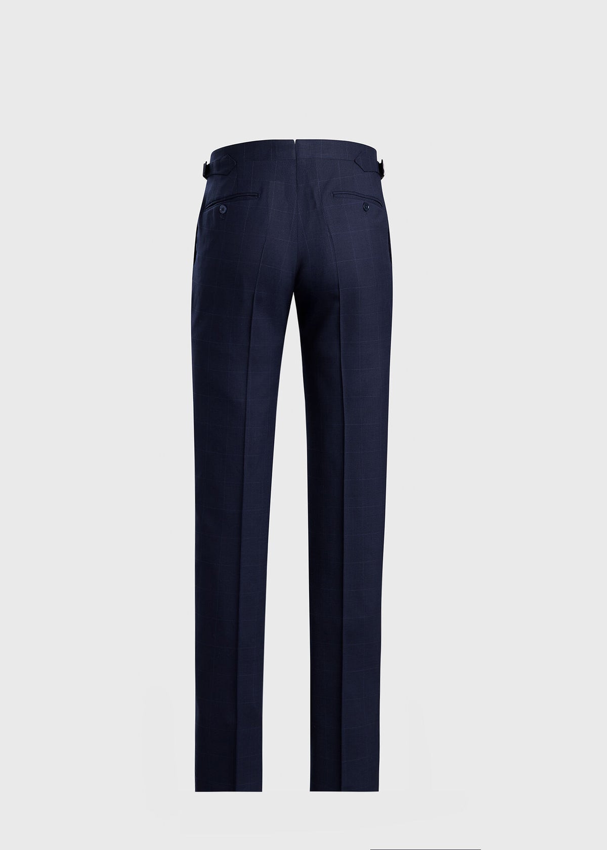 Wool Windowpane Suit Navy - Paul Stuart