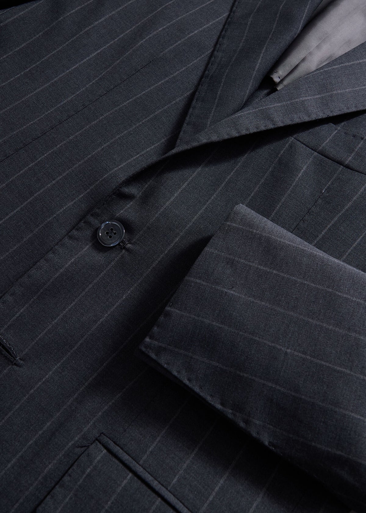 All Year Wool Stripe Suit Grey - Paul Stuart