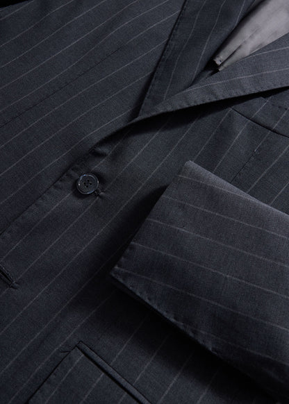 All Year Wool Stripe Suit Grey - Paul Stuart
