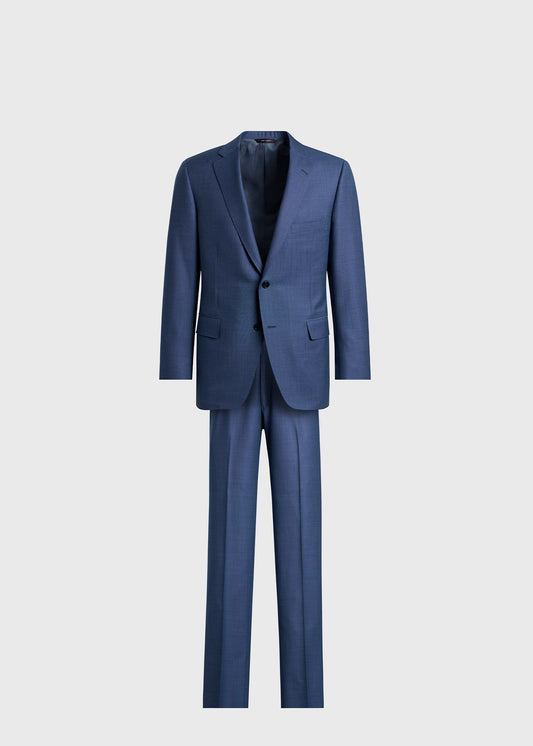 Wool Nailhead Suit Light Blue - Paul Stuart