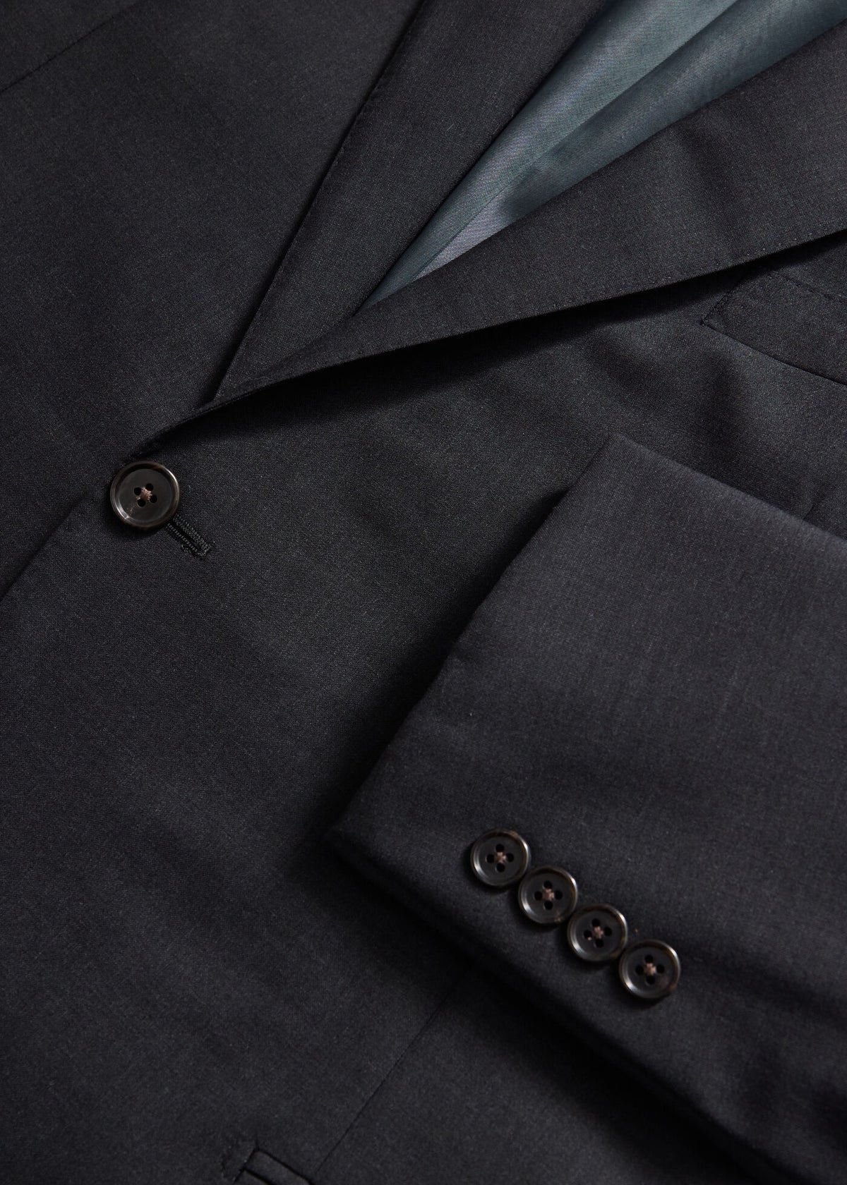 Super 120s Lightweight Wool Suit Charcoal - Paul Stuart