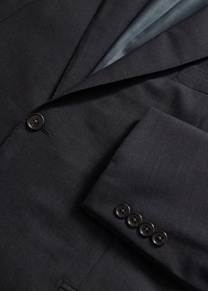 Super 120s Lightweight Wool Suit Charcoal - Paul Stuart