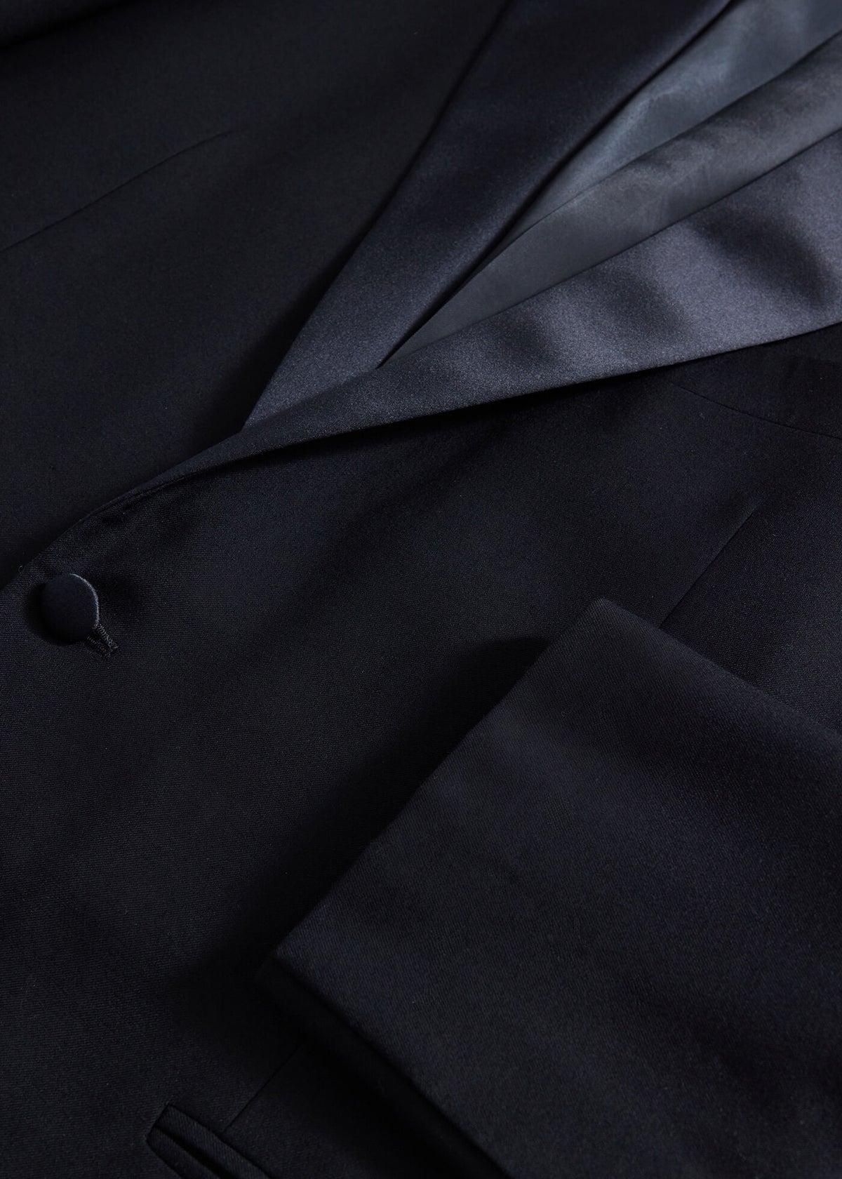 All Year Wool Tuxedo with Satin Notch Lapel Black - Paul Stuart